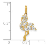 10k Polished CZ Flamingo Pendant - Product Photo