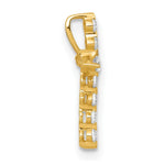 10k Polished CZ Cross Chain Slide Pendant - Product Photo
