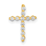 10k Polished CZ Cross Chain Slide Pendant - Product Photo