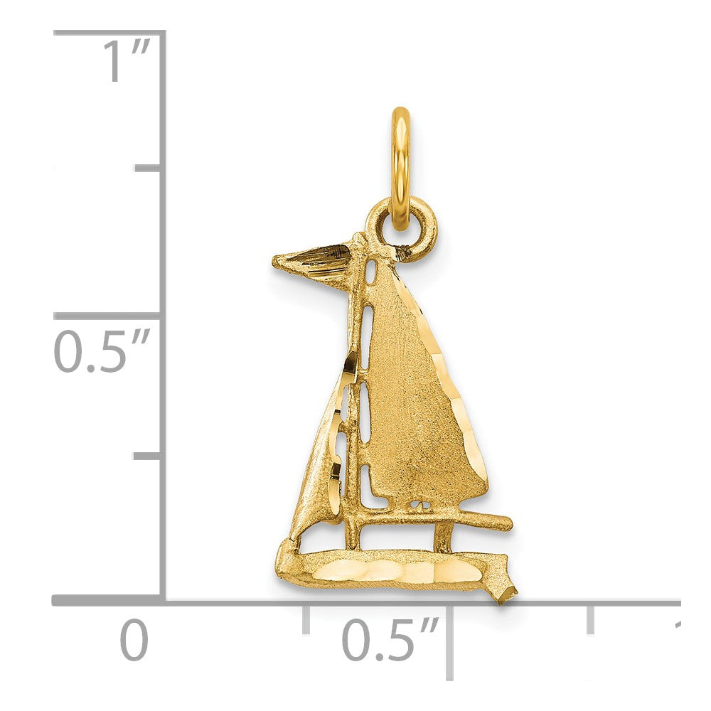 10k Sailboat Charm - Product Photo