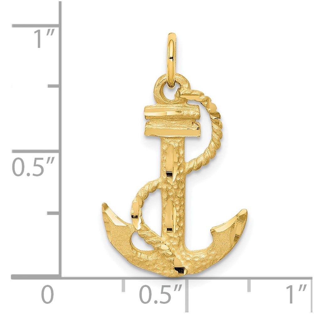 10K Yellow Gold Anchor Charm - Product Photo