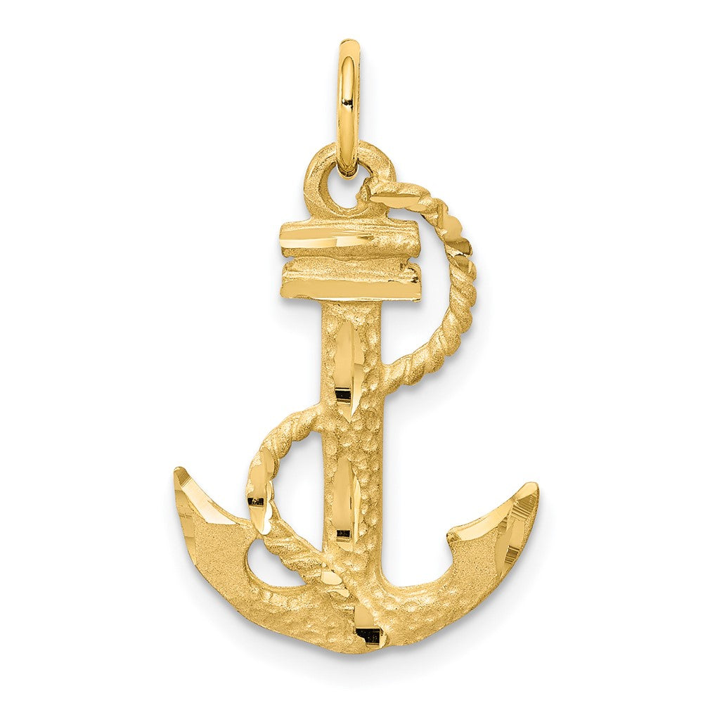 10K Yellow Gold Anchor Charm - Product Photo