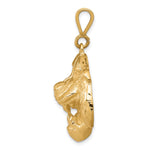 10K Yellow Gold Solid Polished Tiger Head Charm - Product Photo