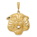 10K Yellow Gold Solid Polished Tiger Head Charm - Product Photo