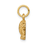 10K Yellow Gold Solid Satin Small Leopard Charm - Product Photo