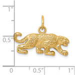 10K Yellow Gold Solid Satin Small Leopard Charm - Product Photo