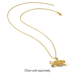 10K Yellow Gold Solid Satin Small Leopard Charm - Product Photo