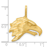 10K Yellow Gold Solid Diamond-cut Eagle Head Charm - Product Photo