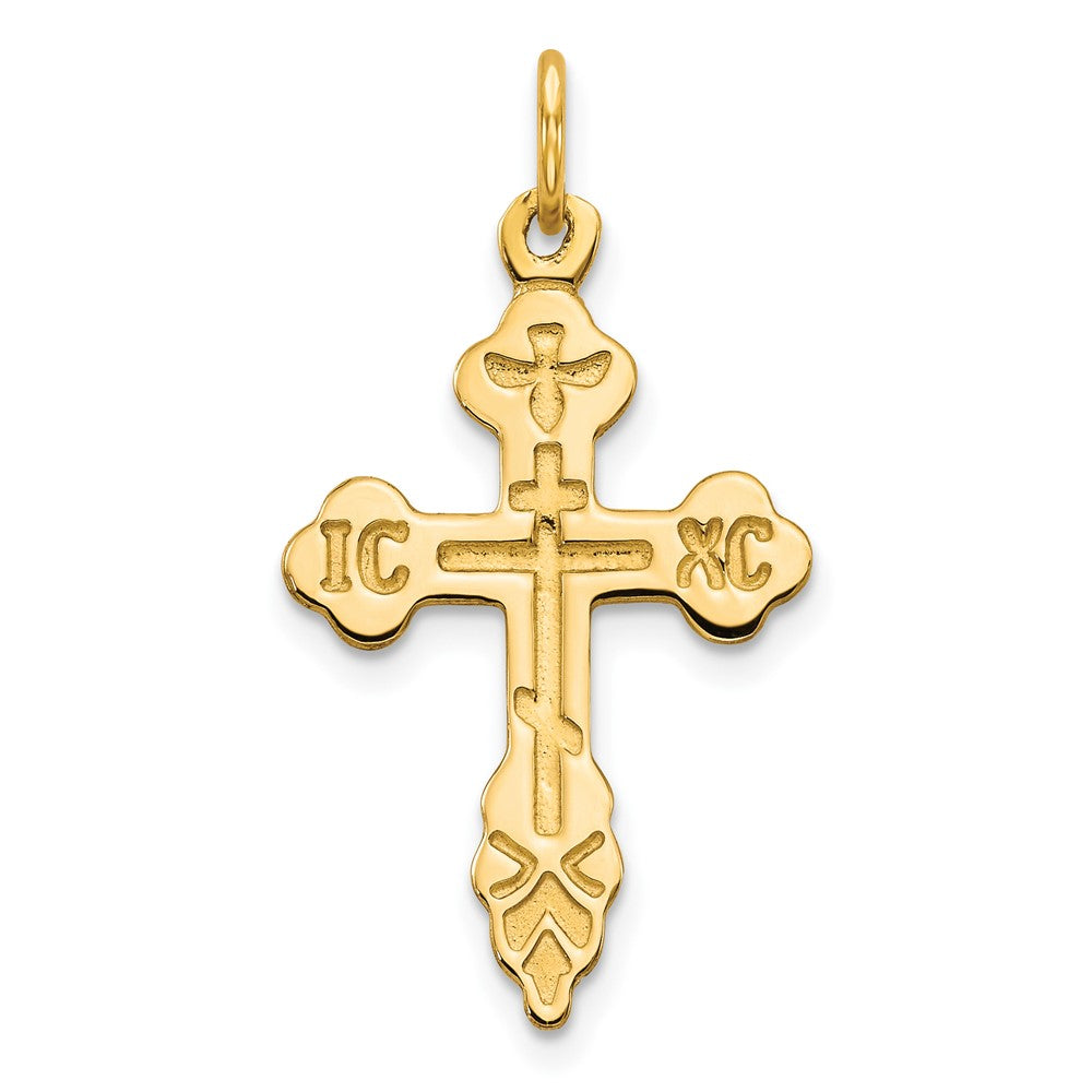 10K Yellow Gold Eastern Orthodox Cross Charm