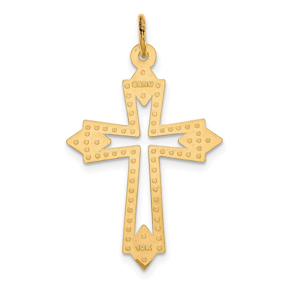 10K Yellow Gold Cross Charm - Product Photo