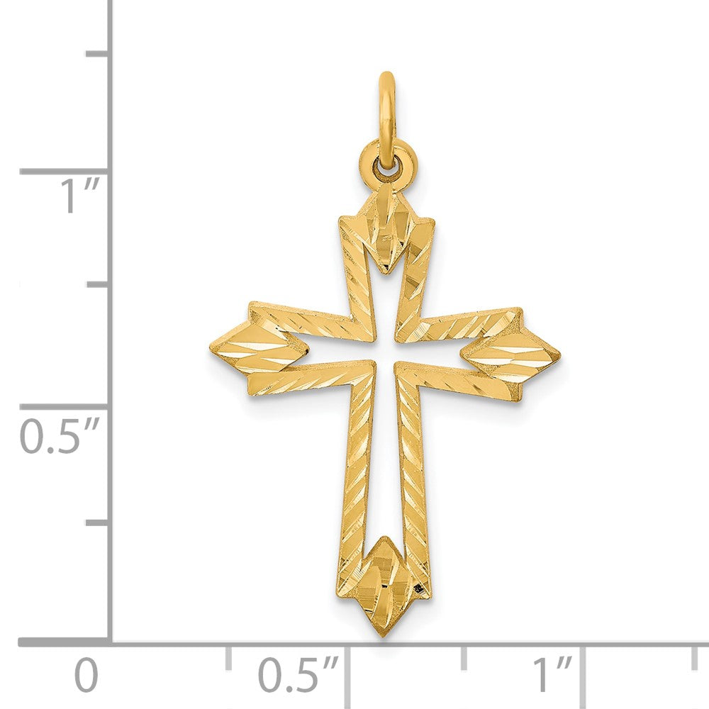 10K Yellow Gold Cross Charm - Product Photo