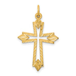 10K Yellow Gold Cross Charm - Product Photo