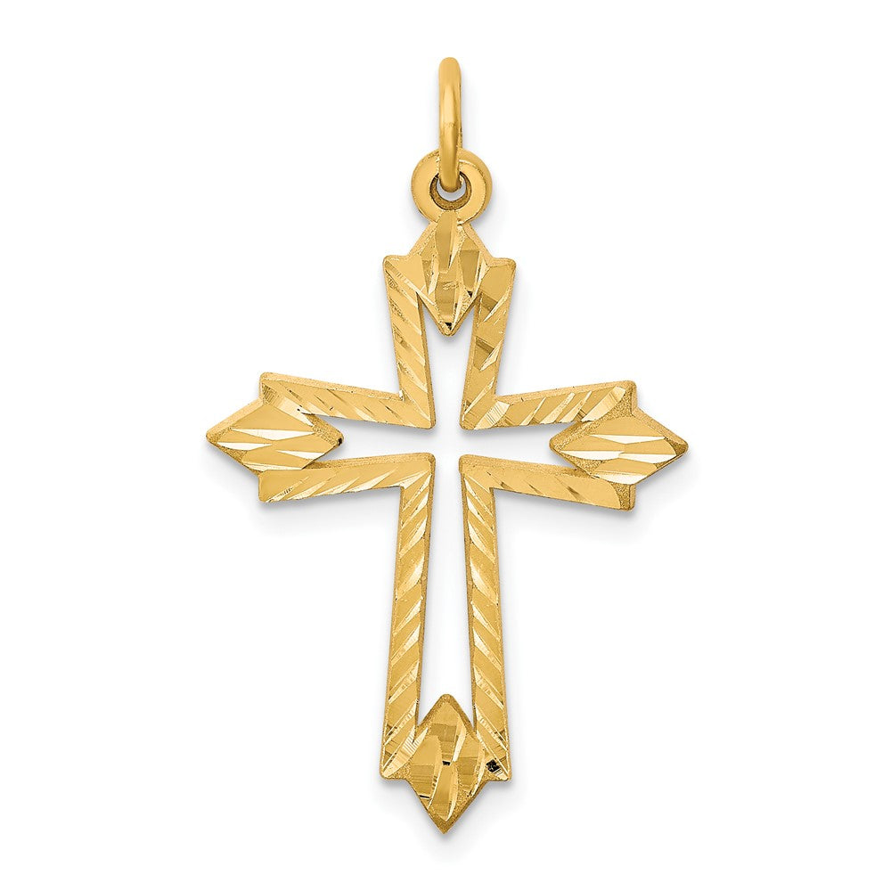 10K Yellow Gold Cross Charm - Product Photo