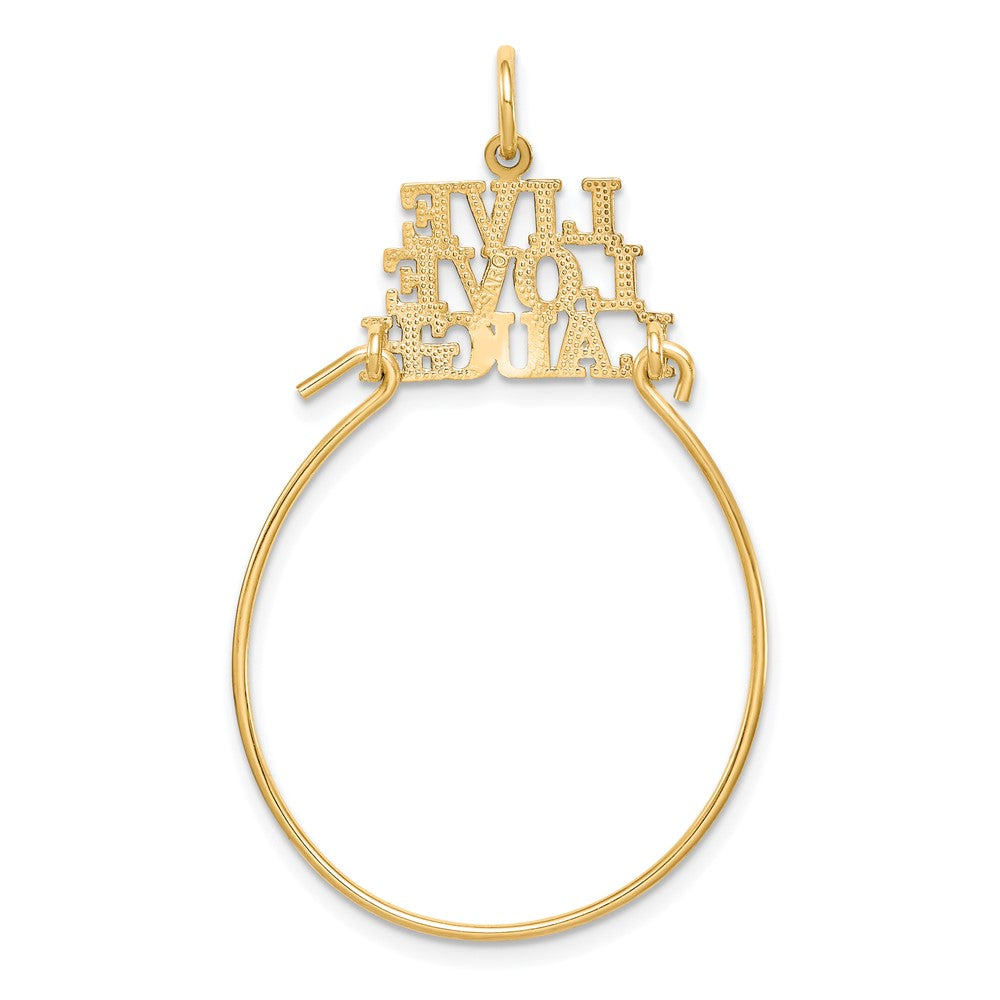 10K Yellow Gold LIVE LOVE LAUGH Charm Holder - Product Photo