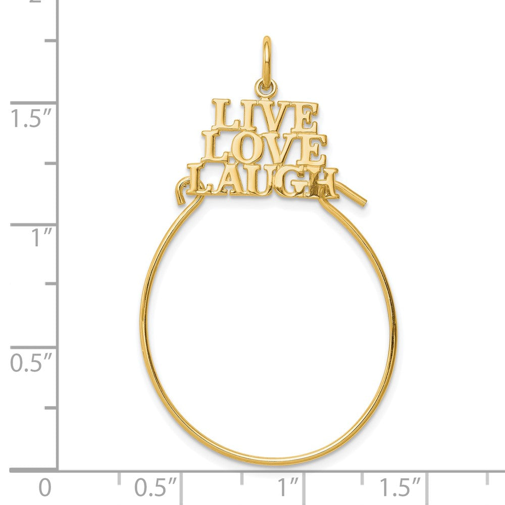 10K Yellow Gold LIVE LOVE LAUGH Charm Holder - Product Photo