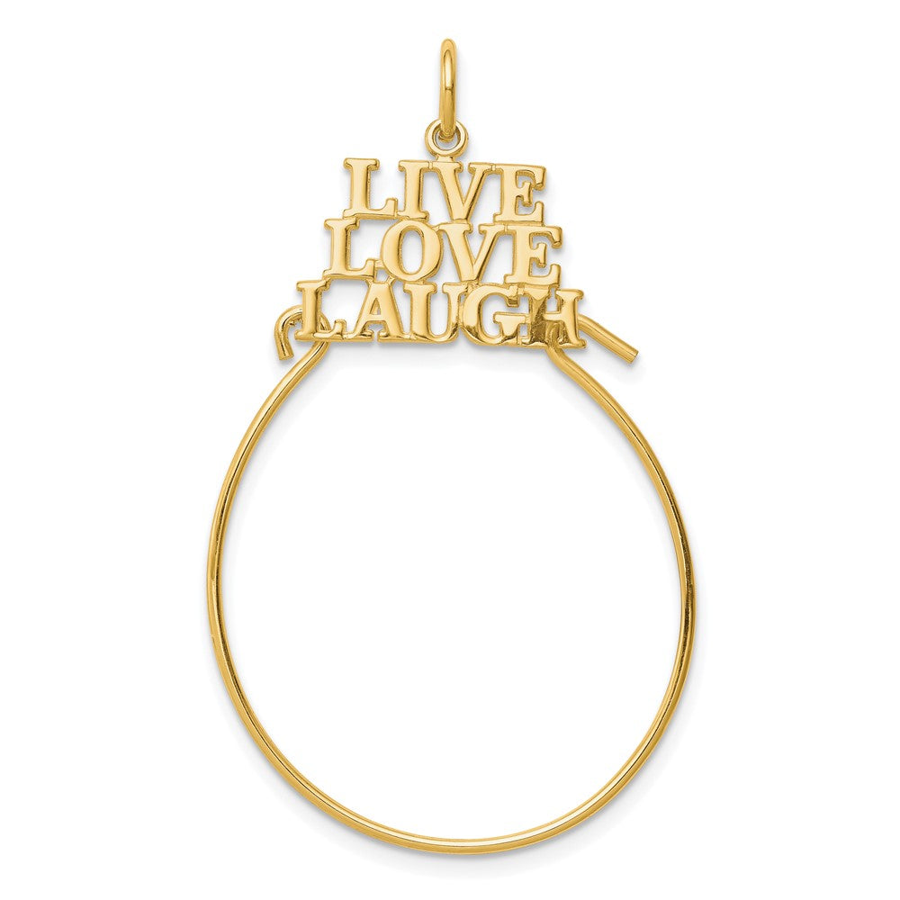 10K Yellow Gold LIVE LOVE LAUGH Charm Holder - Product Photo