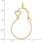 10K Yellow Gold Small Heart Charm Holder - Product Photo