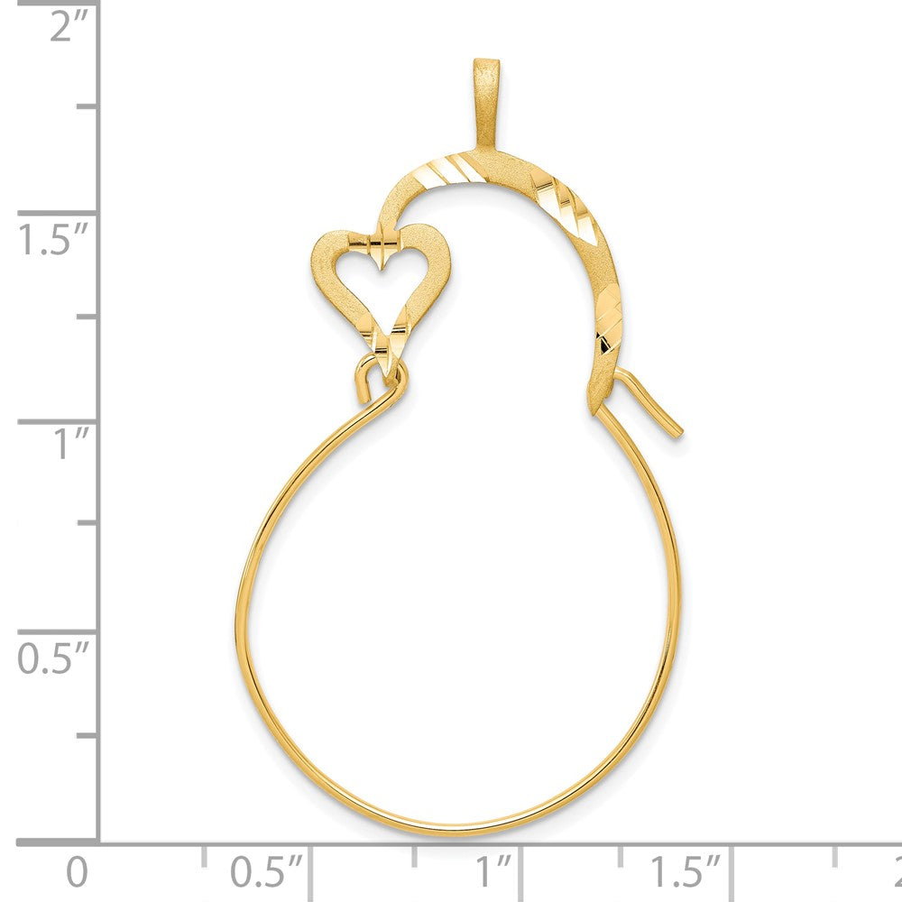 10K Yellow Gold Small Heart Charm Holder - Product Photo