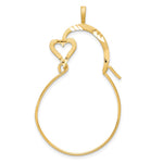 10K Yellow Gold Small Heart Charm Holder - Product Photo