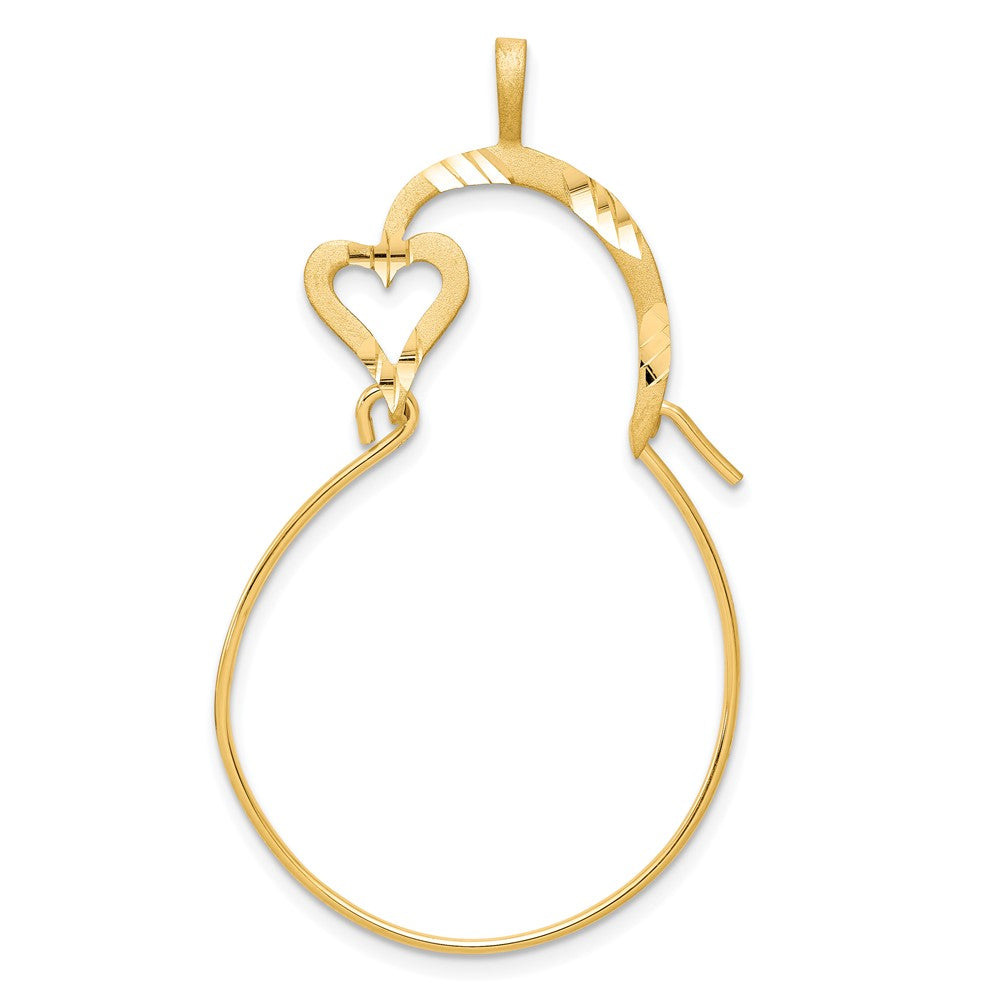 10K Yellow Gold Small Heart Charm Holder - Product Photo
