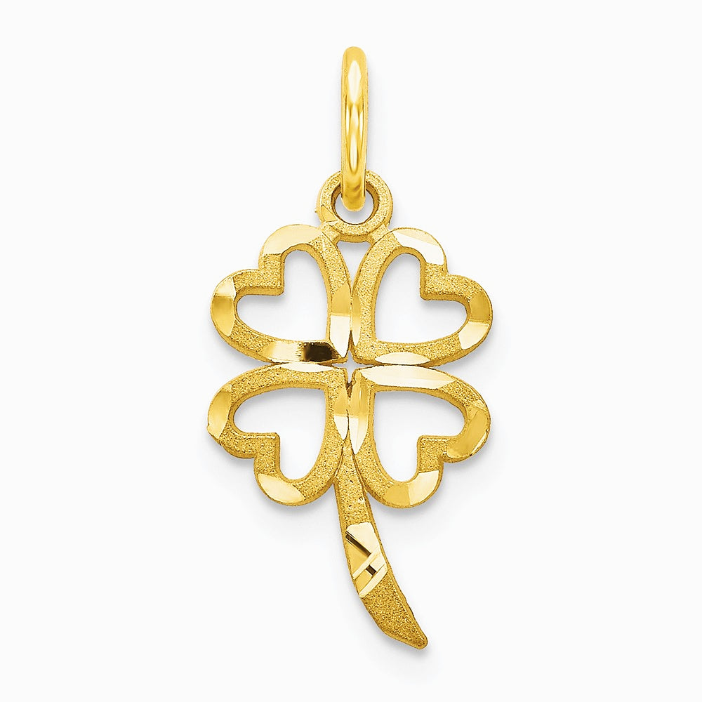 10K Yellow Gold Four Leaf Clover Pendant