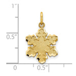 10k Solid Satin Snowflake Charm - Product Photo