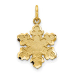 10k Solid Satin Snowflake Charm - Product Photo
