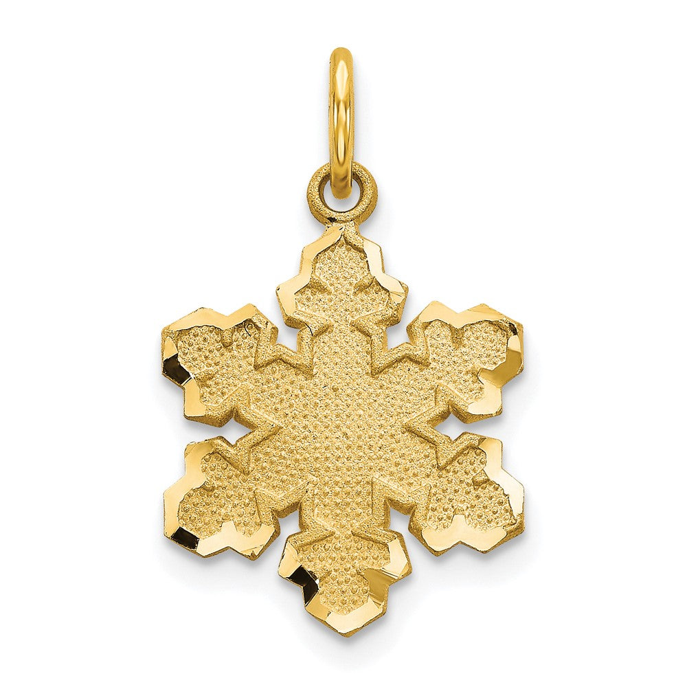 10k Solid Satin Snowflake Charm - Product Photo