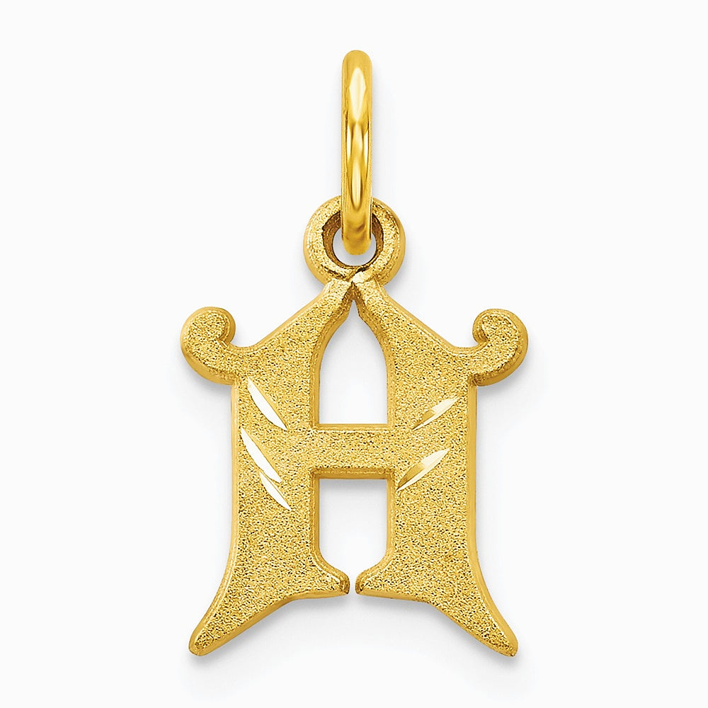 10K Yellow Gold Initial H Charm - Product Photo