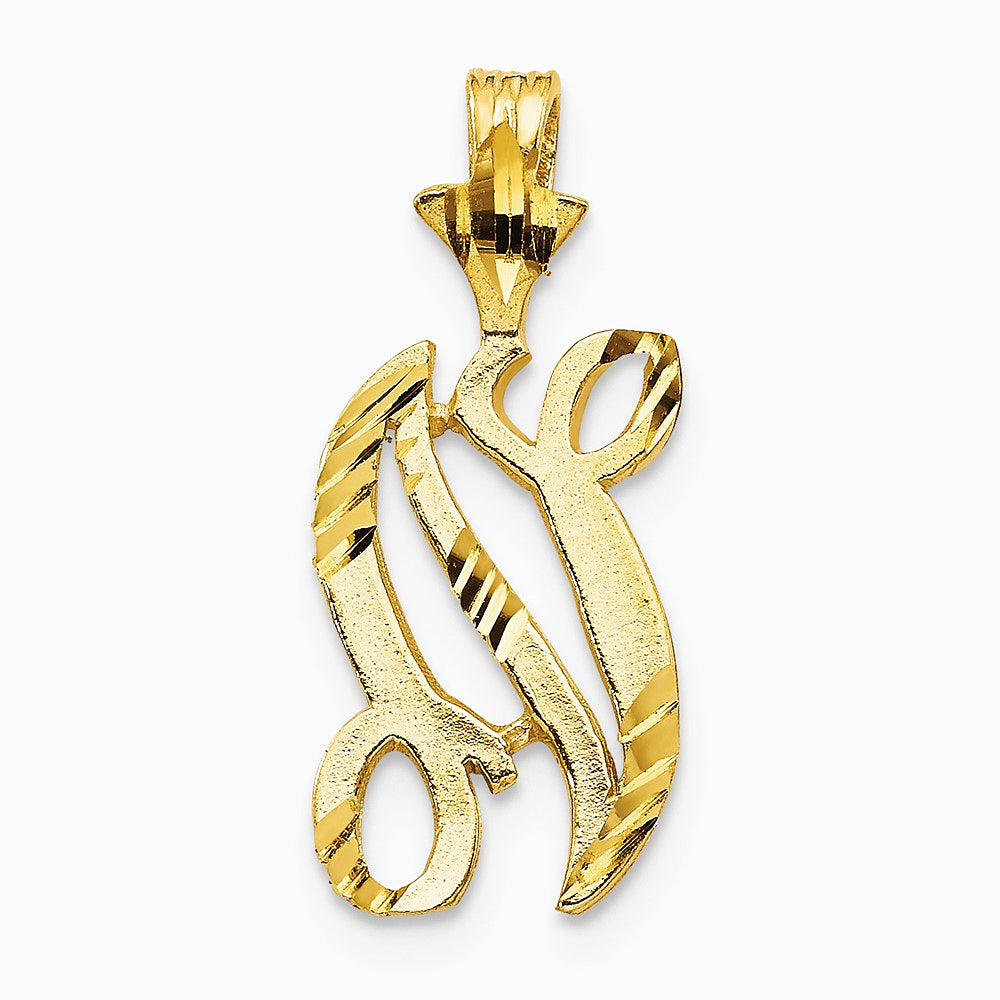 10K Yellow Gold Initial N Pendant