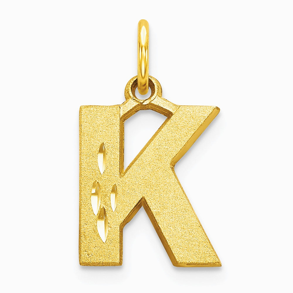 10K Yellow Gold Initial K Charm