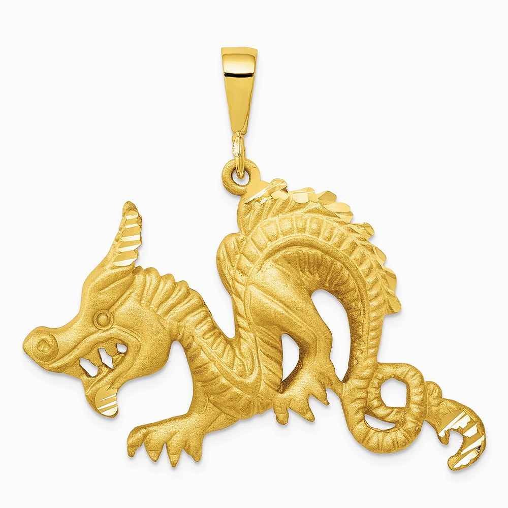 10K / 14K Yellow Gold Dragon Pendant - Product Photo