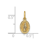 10K Yellow Gold Solid Satin Polished St. Christopher Pendant - Product Photo