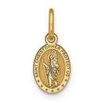 10K Yellow Gold Solid Satin Polished St. Christopher Pendant - Product Photo