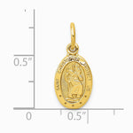 10K / 14K Yellow Gold Solid Satin Polished St. Christopher Pendant - Product Photo