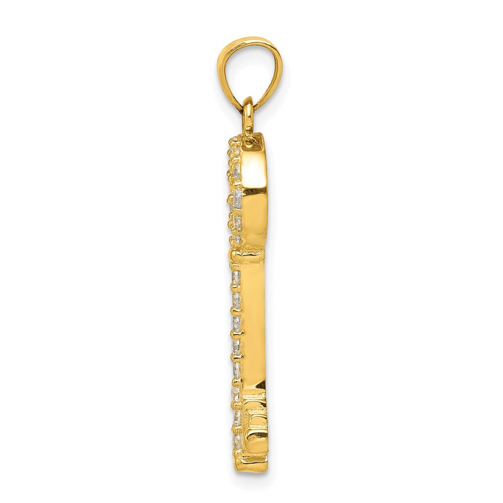 10k CZ Key Pendant - Product Photo