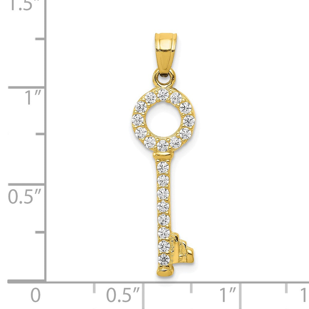 10k CZ Key Pendant - Product Photo