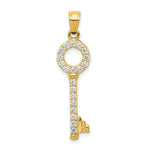 10k CZ Key Pendant - Product Photo