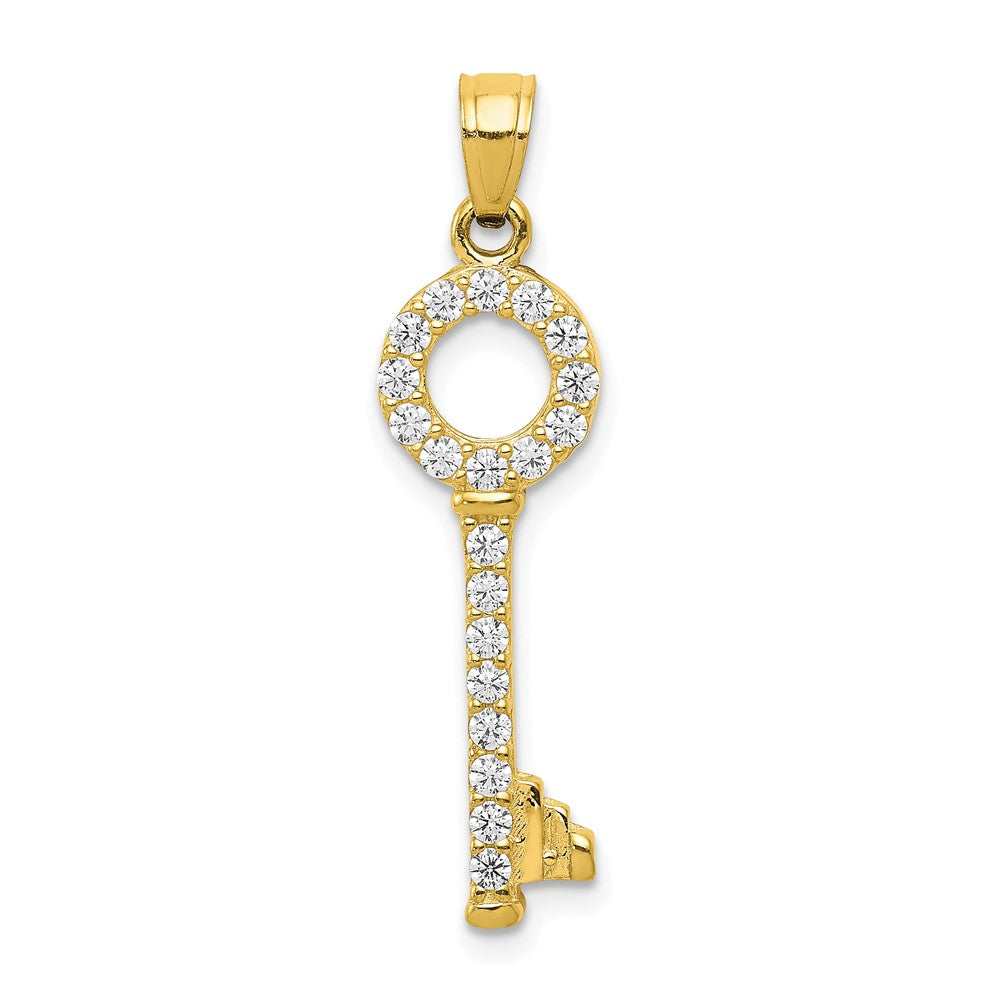 10k CZ Key Pendant - Product Photo