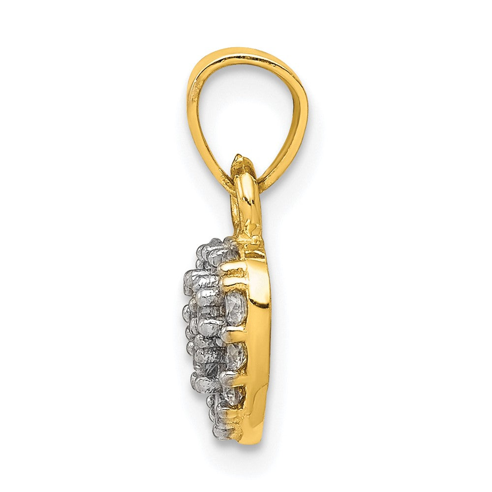 10k CZ Cluster Heart Charm - Product Photo