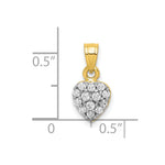 10k CZ Cluster Heart Charm - Product Photo