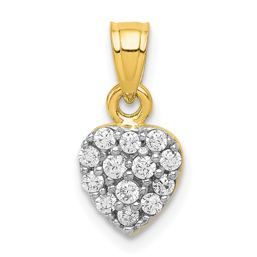 10k CZ Cluster Heart Charm - Product Photo