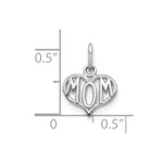 10K White Gold Mom Charm - Product Photo