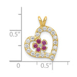 10k CZ Heart & Flower Pendant - Product Photo