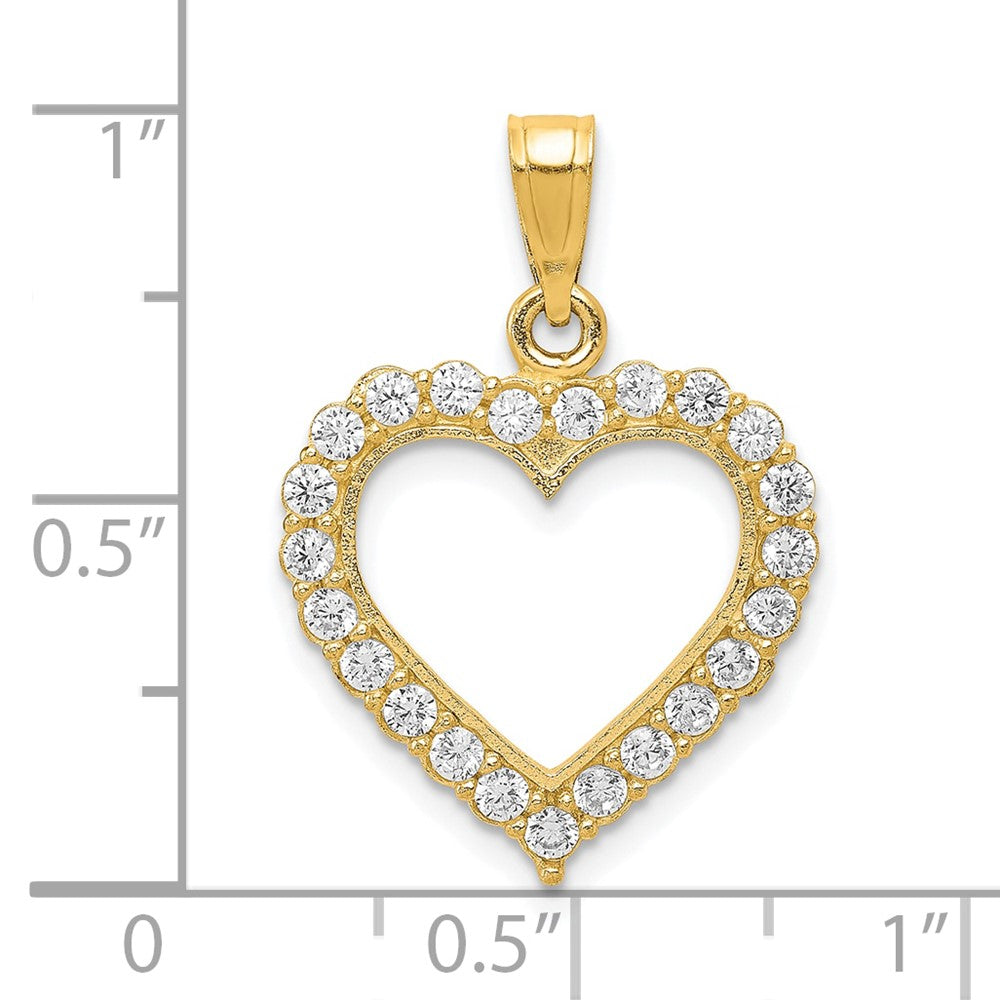 10k CZ Heart Pendant - Product Photo