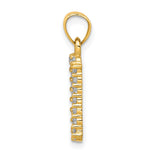 10K w/ Rhodium CZ I LOVE YOU Charm - Product Photo