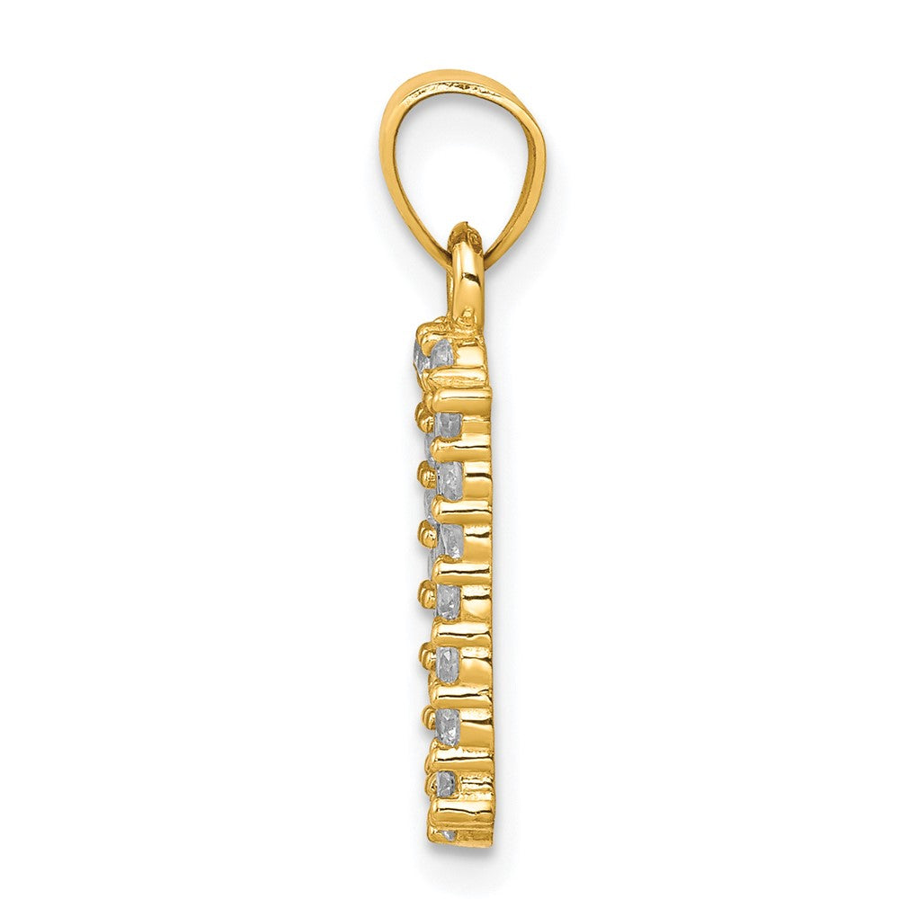 10K w/ Rhodium CZ I LOVE YOU Charm - Product Photo