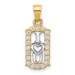 10K w/ Rhodium CZ I LOVE YOU Charm - Product Photo