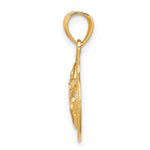 10K Yellow with Rhodium & Rhodium MOM Heart Charm - Product Photo