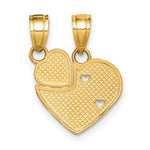 10K BIG SIS, Lil SIS Break-Apart Heart Charm - Product Photo